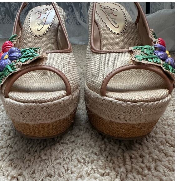 Anthropologie Poetic‎ Licence Petal Pusher Sandals Wedge Size 8 - Picture 3 of 12